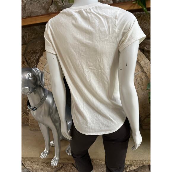 Lucky Brand Grateful Soft Short Sleeve Cream Shirt Women's Size Small - Picture 4 of 6